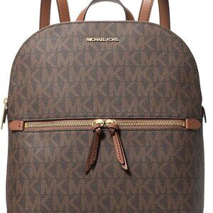 MICHAEL KORS DALLAS MEDIUM SIGNATURE LOGO BACKPACK